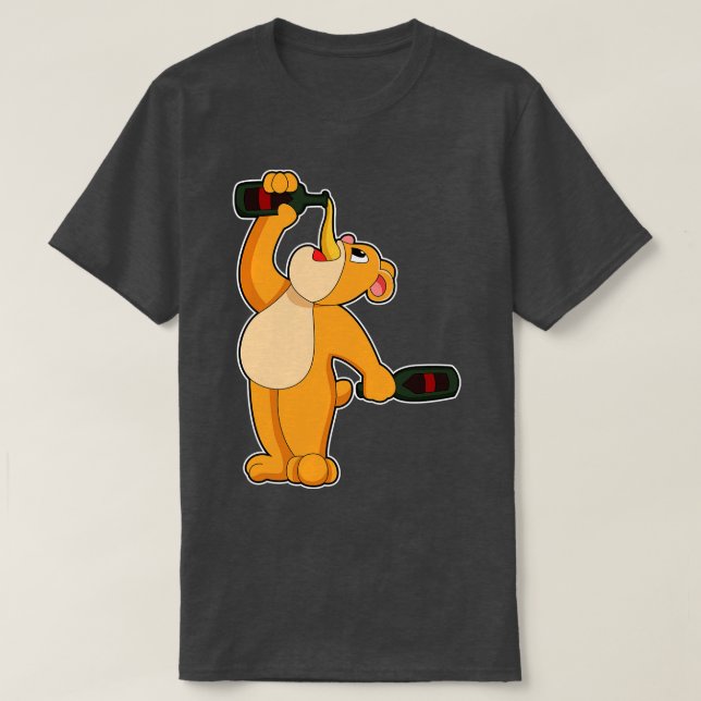 Camiseta Oso con botella de cerveza (Diseño del anverso)