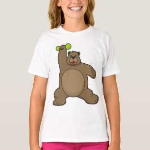 Camiseta Oso con Dumbbell en el gimnasio de Yoga