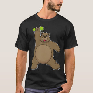 Camiseta Oso con Dumbbell en el gimnasio de Yoga