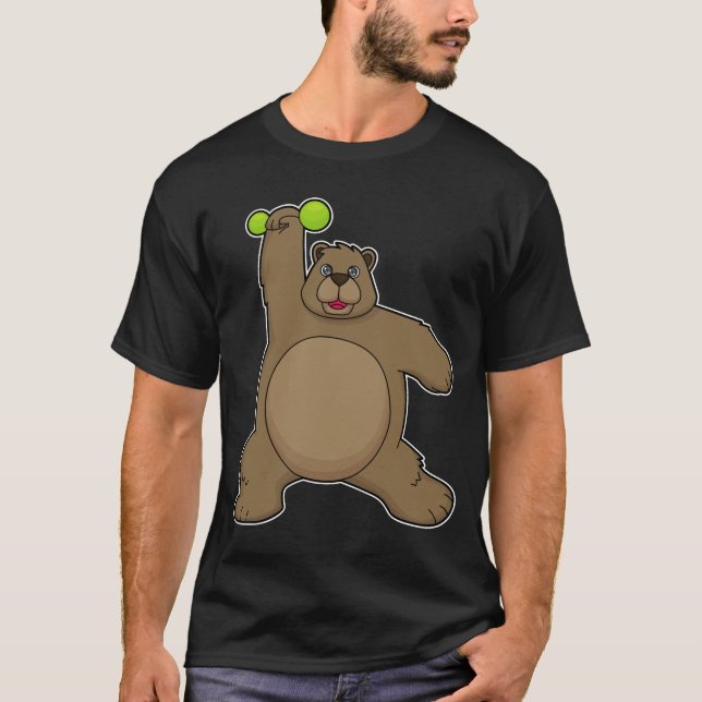 Camiseta Oso con Dumbbell en el gimnasio de Yoga (Anverso)