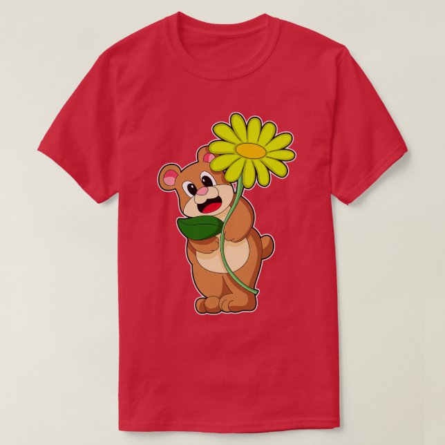 Camiseta Oso con flor amarillo (Diseño del anverso)