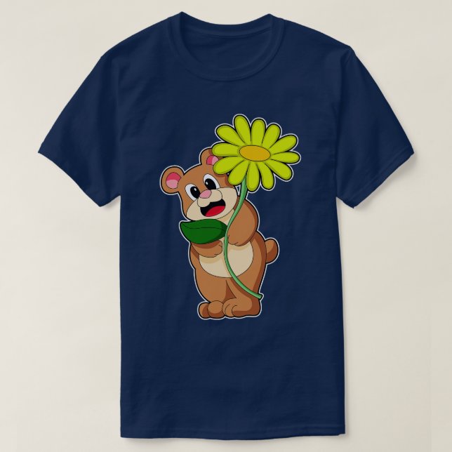 Camiseta Oso con flor amarillo (Diseño del anverso)