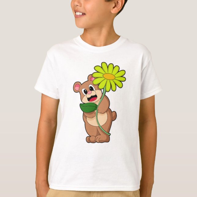 Camiseta Oso con flor amarillo (Anverso)