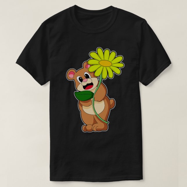 Camiseta Oso con flor amarillo (Diseño del anverso)