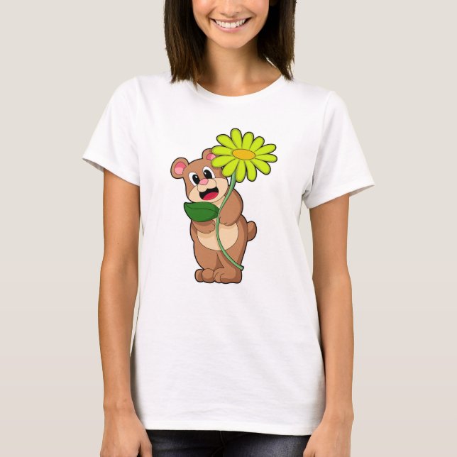 Camiseta Oso con flor amarillo (Anverso)