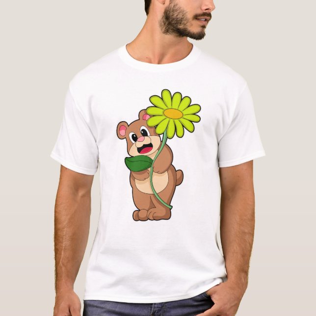 Camiseta Oso con flor amarillo (Anverso)