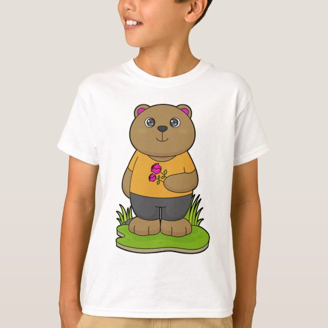 Camiseta Oso con flores (Anverso)