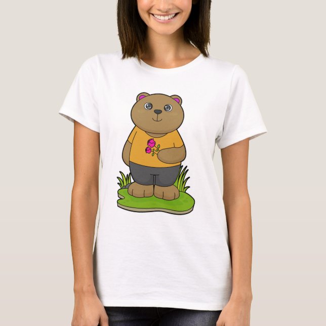 Camiseta Oso con flores (Anverso)