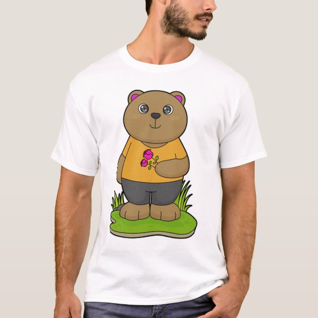 Camiseta Oso con flores (Anverso)