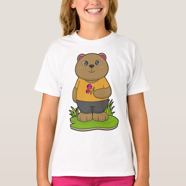 Camiseta Oso con flores (Anverso)