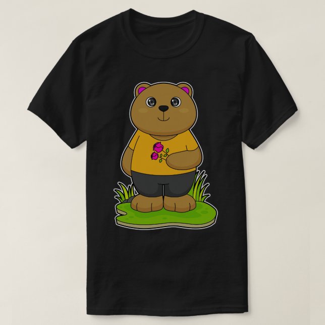 Camiseta Oso con flores (Diseño del anverso)