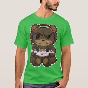 Camiseta Oso Con Gaming Controller I Divertido Gaming I Gam