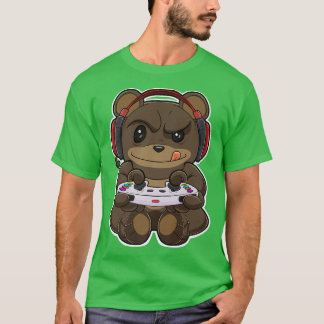 Camiseta Oso Con Gaming Controller I Divertido Gaming I Gam