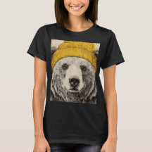 Oso con Gorrito Amarillo Animal del Bosque Rústico