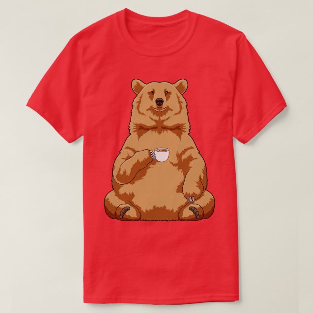 Camiseta Oso con taza de café (Diseño del anverso)