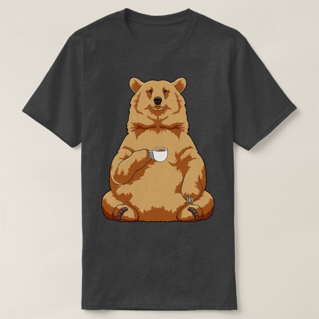 Camiseta Oso con taza de café (Diseño del anverso)