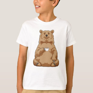 Camiseta Oso con taza de café