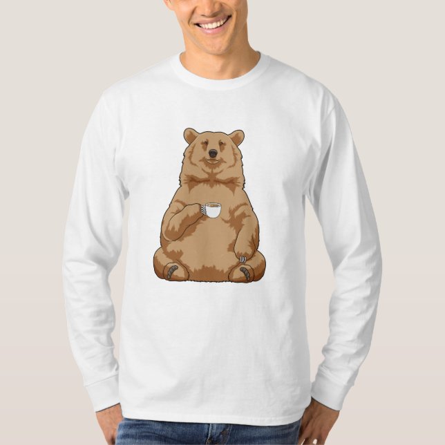 Camiseta Oso con taza de café (Anverso)