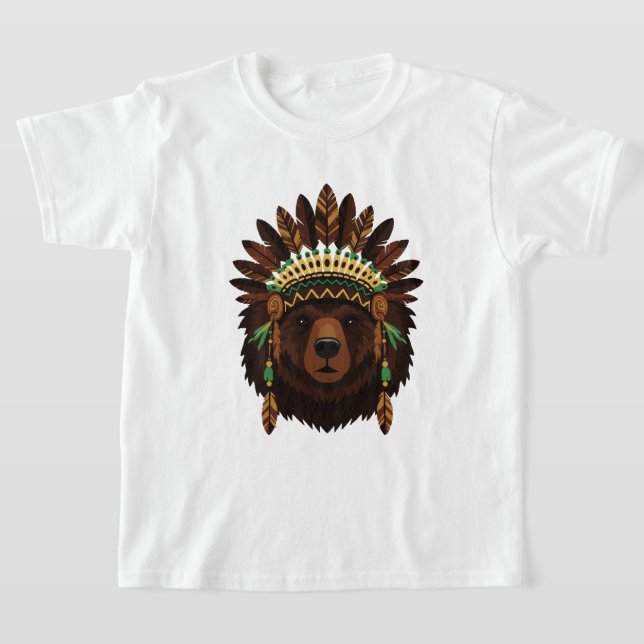 Camiseta Oso con tocado indio (Distribución)