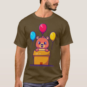Camiseta Oso Cubierto En Caja Con Globos