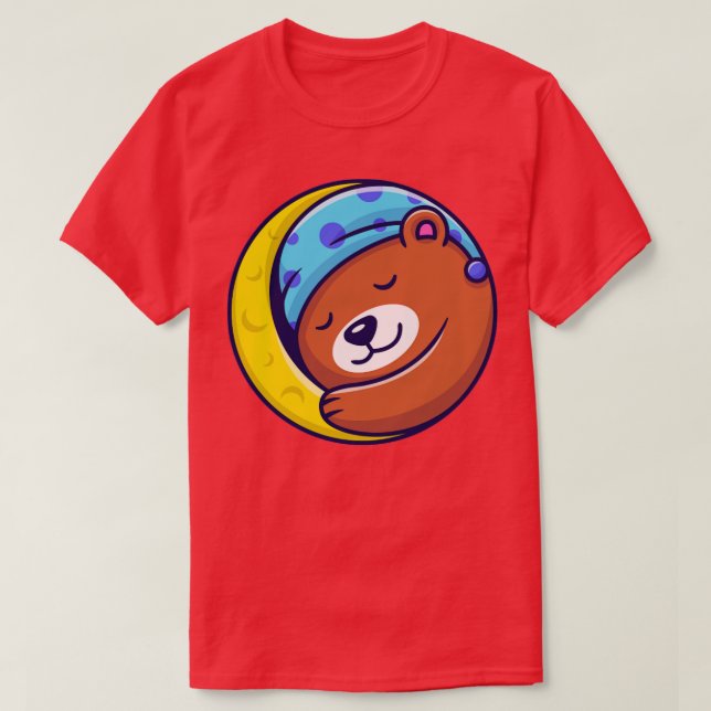 Camiseta Oso Cuerdo Durmiendo En La Luna1 (Diseño del anverso)