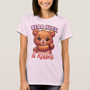 Camiseta Oso Cute del Día de San Valentín – Abrazos y Besos