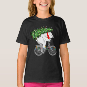 Camiseta Oso Cuto Con Regalo De Árbol De Navidad Para Cicli
