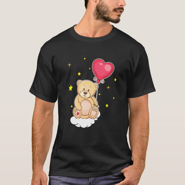 Camiseta Oso Cuto En La Nube Estrellas El Globo Cardíaco Te (Anverso)