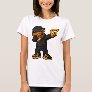 Camiseta Oso Dabbing 67 Meme Divertido Brainrot Hip Hop Niñ