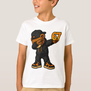 Camiseta Oso Dabbing 67 Meme Divertido Brainrot Hip Hop Niñ