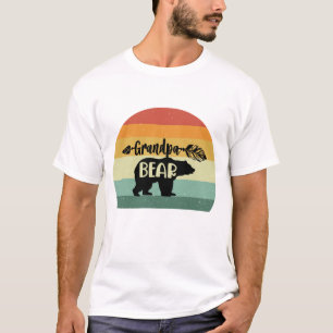 Camiseta Oso de abuelo retro de puesta de sol