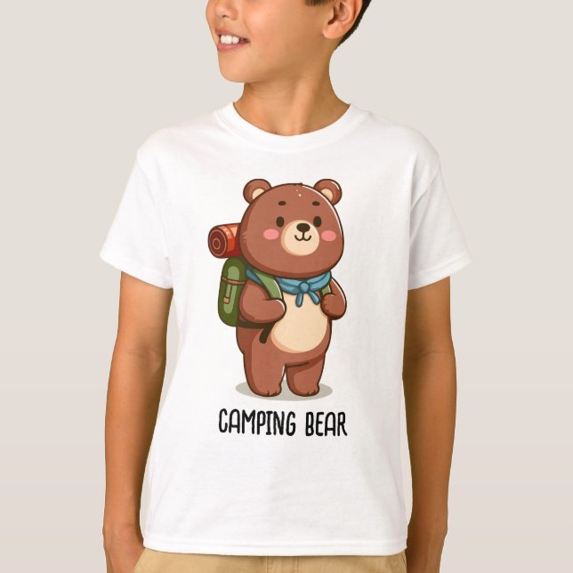 Camiseta Oso de acampada (Anverso)