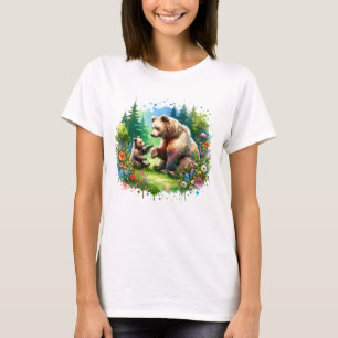 Camiseta Oso de acuarela y cubo