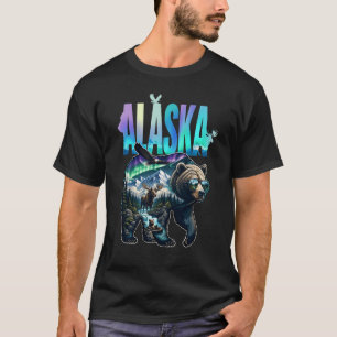 Camiseta Oso de Alaska Reno Montaña Naturaleza Aurora Borea