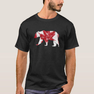 Camiseta Oso De Amor Aburrido Cuidadoso En Maple Leaf Bande