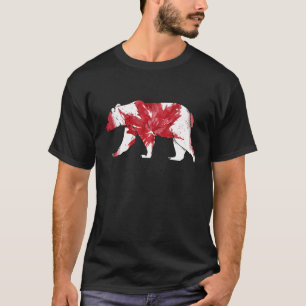 Camiseta Oso De Amor Aburrido Cuidadoso En Maple Leaf Bande