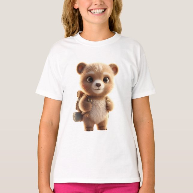 Camiseta Oso de Aventura 3D (Anverso)