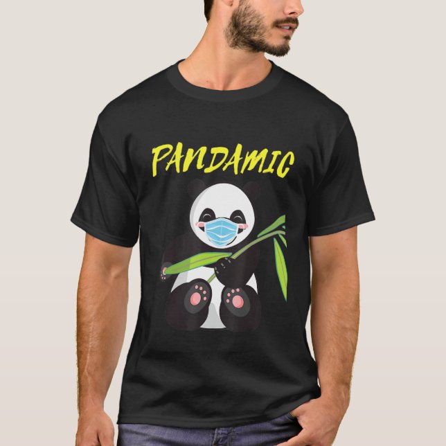 Camiseta Oso De Bambú Pandámico Con Pandemia De Máscara Pap (Anverso)