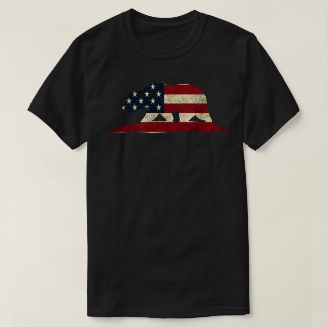 Camiseta Oso de bandera de Estados Unidos (Diseño del anverso)