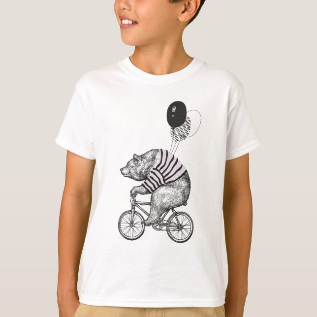 Camiseta Oso de bicicleta con globo (Anverso)