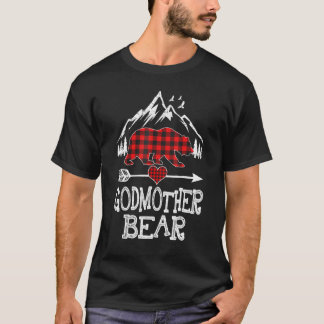 Camiseta Oso De Búfalo Rojo Golpeado A La Madrina Oso