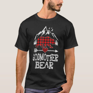 Camiseta Oso De Búfalo Rojo Golpeado A La Madrina Oso