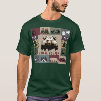Camiseta Oso de campamento odio a la gente