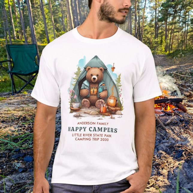 Camiseta Oso de camping personalizado feliz viaje de campin (Subido por el creador)