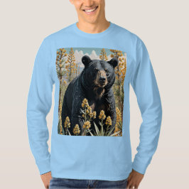 Camiseta Oso De Color Negro Rodeado De Flor Yucca 4