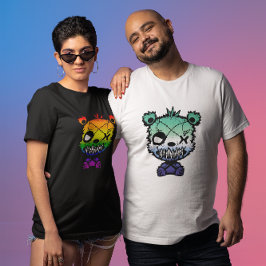 Camiseta Oso de colores de la bandera del orgullo gay gótic