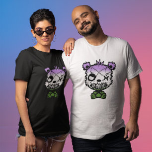 Camiseta Oso de colores de la bandera del orgullo genderque