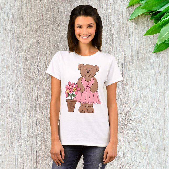 Camiseta Oso de concientización sobre el cáncer de mama con (Subido por el creador)