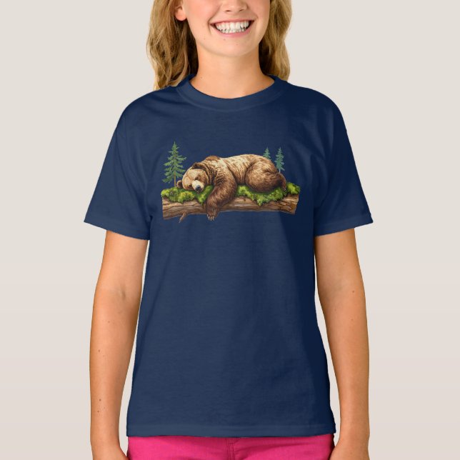 Camiseta Oso de duelo lindo Gráfico de Chicas de animales d (Anverso)
