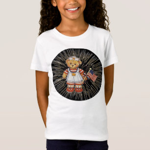Camiseta Oso de enfermería vintage con fuegos artificiales 